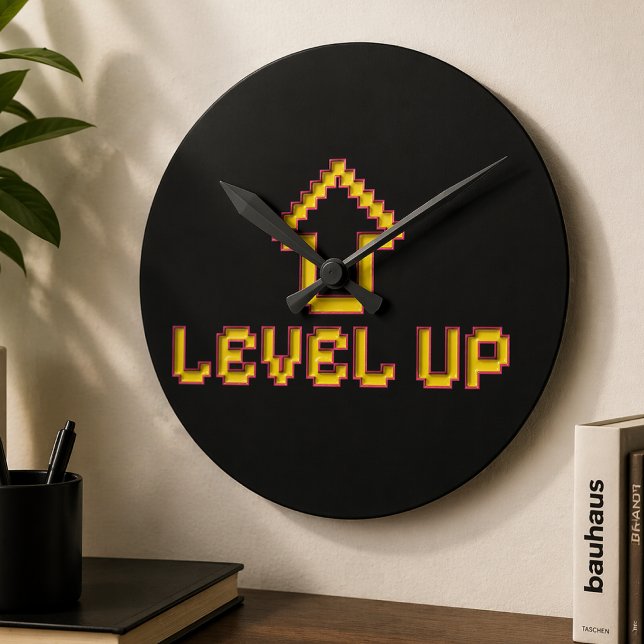 Relógio Redondo Retro 8-Bit EASY Wall Clock - Black (Criador carregado)