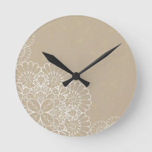 Relógio Redondo Retro background with lace ornament