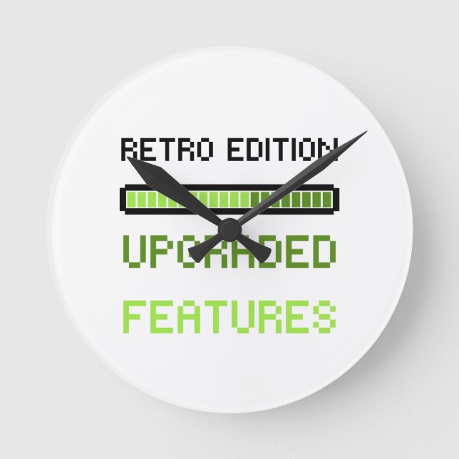 Relógio Redondo Retro Edition Upgraded Features Pixel Art Gaming  (Frente)