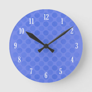 Relógio Redondo Retro faded blue circles pattern