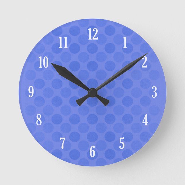 Relógio Redondo Retro faded blue circles pattern (Frente)