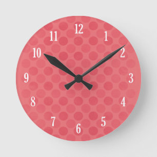 Relógio Redondo Retro faded red circles pattern