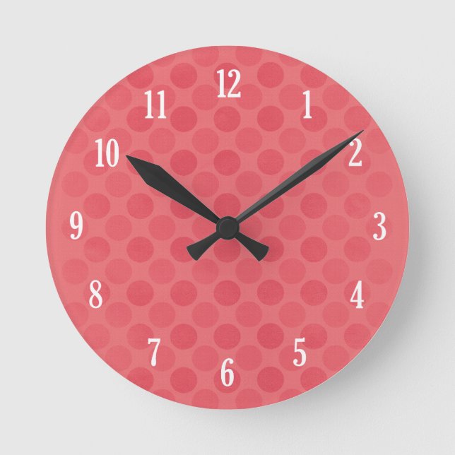 Relógio Redondo Retro faded red circles pattern (Frente)