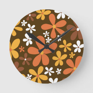 Relógio Redondo Retro Primavera Daisies #2 #decor #art