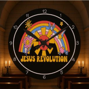 Relógio Redondo Revolução de Jesus Gráfico