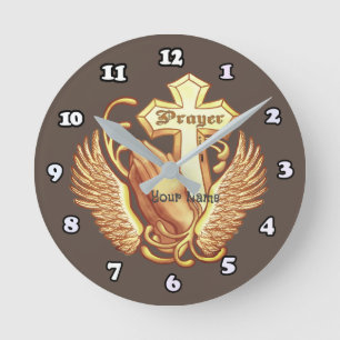 Relógio Redondo Rezar Sempre Cruzar