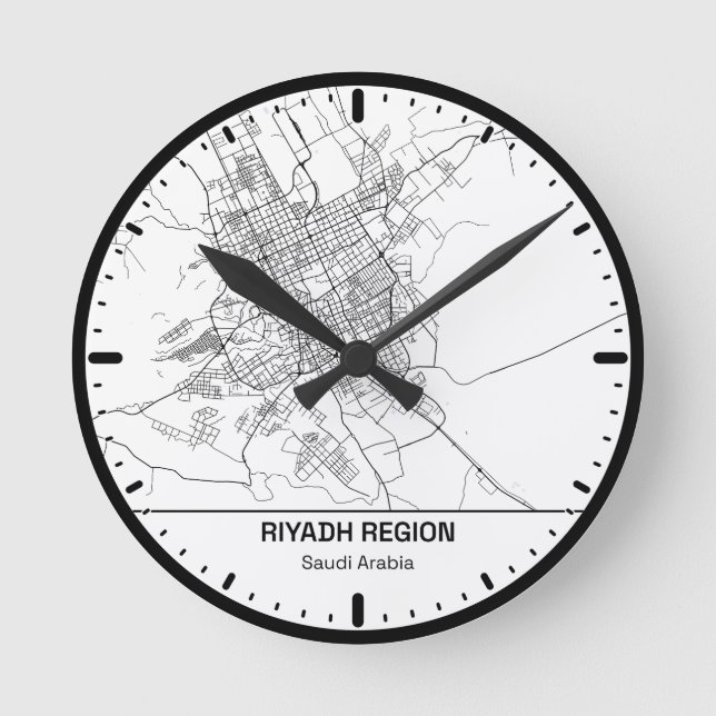 Relógio Redondo Riyadh Clock City Line Art (Frente)