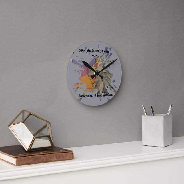 Relógio Redondo Roaring Lion Sunrise Papercut Wall Clock (Escritório)