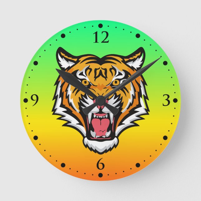 Relógio Redondo Roaring Tiger Head-25818 (Frente)