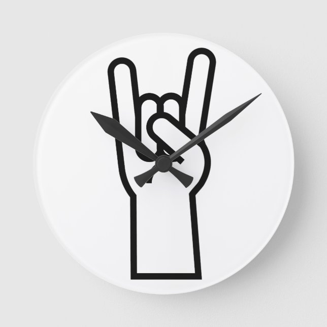 Relógio Redondo Rock and Roll Hand (Frente)