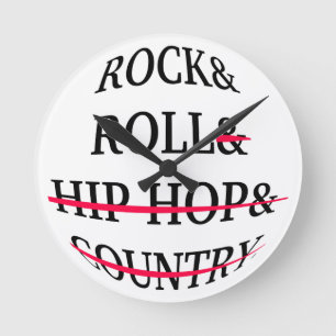 Relógio Redondo Rock and Roll Text