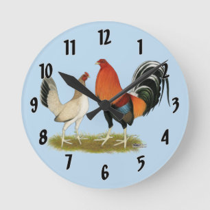 Relógio Redondo Rodas de Gamefowl