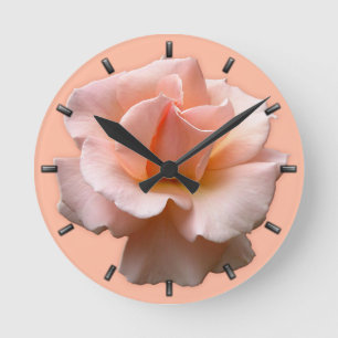 Relógio Redondo Rosa Clock Wildrose Wall Clock Peach Rosa decor