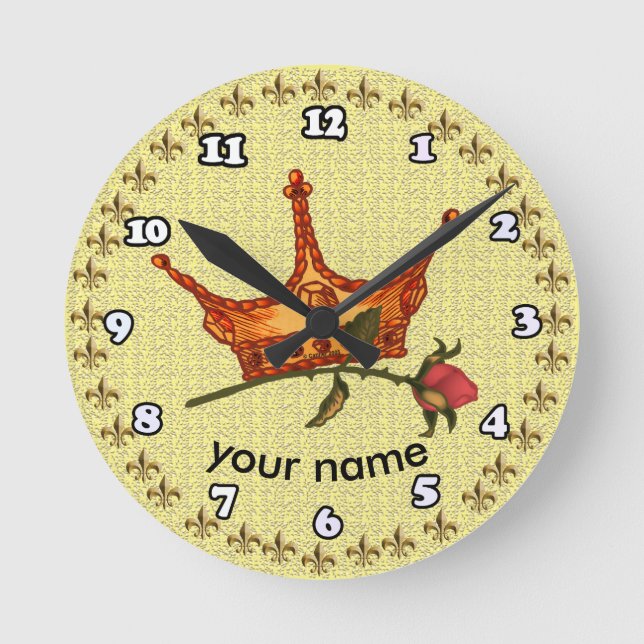 Relógio Redondo Rosa Crown (Frente)