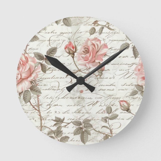 Relógio Redondo Rosa Dourado Pental Watch (Frente)