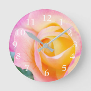 Relógio Redondo Rosa Petals Round Clock