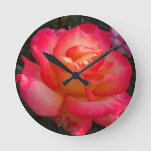 Relógio Redondo Rosa rosa-rosa e amarela