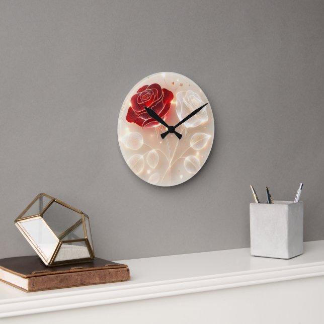 Relógio Redondo Rosas de Luz e Amor (Escritório)