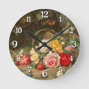 Relógio Redondo Rosas numa Cesta – Josef Neugebauer