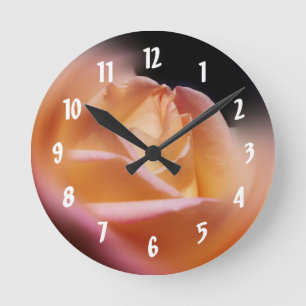 Relógio Redondo Rosebud Amarelo Macro Flor