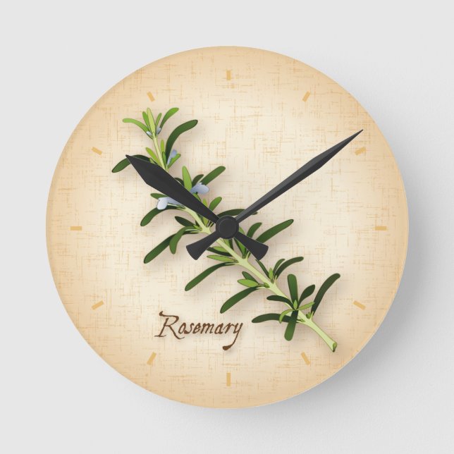 Relógio Redondo Rosemary Herb (Frente)