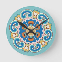 Relógio Redondo Rosset Colorido com padrão de nuvem Ruyi