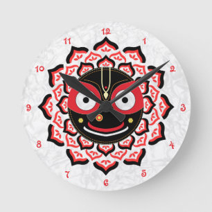 Relógio Redondo Rosto do Senhor Jagannath Chakra Divindade Hindu