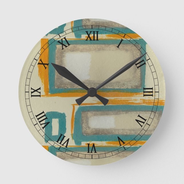 Relógio Redondo Rothko Mole E Negrito Inspirou Abstrato (Frente)