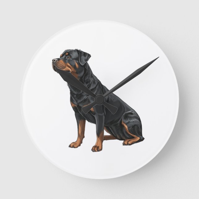 Relógio Redondo Rottweiler (Frente)