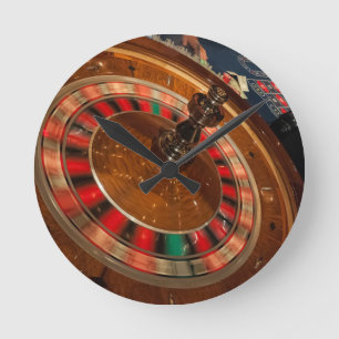 Relógio Redondo Roulette Game Money Casino Las Vegas