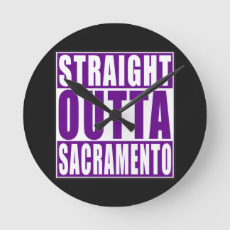 Relógio Redondo Roxo reto de Outta Sacramento