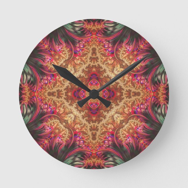 Relógio Redondo Royal Fractal | Round Wall Clock (Frente)