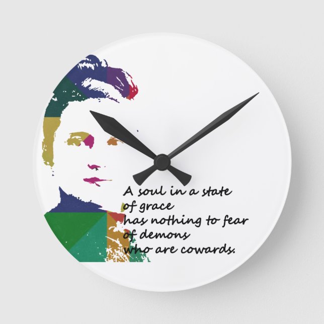 Relógio Redondo Rua. Therese of Lisieux (Frente)