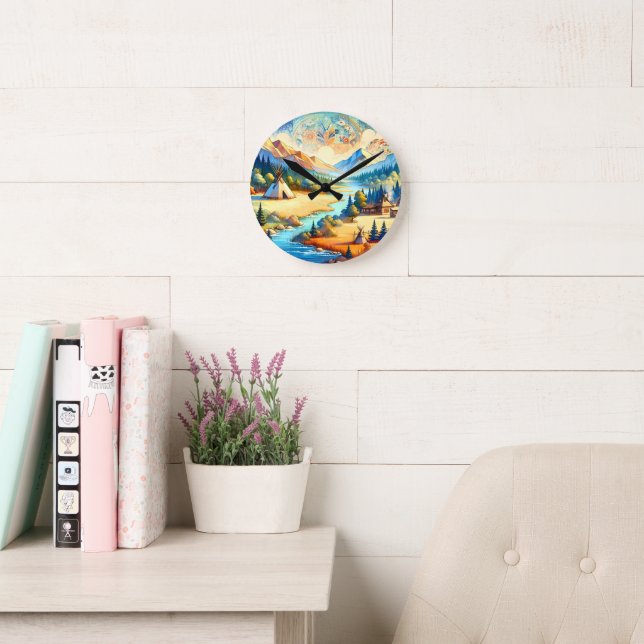 Relógio Redondo Sacred Valley - Native American Tribal Landscape (Sala de leitura)