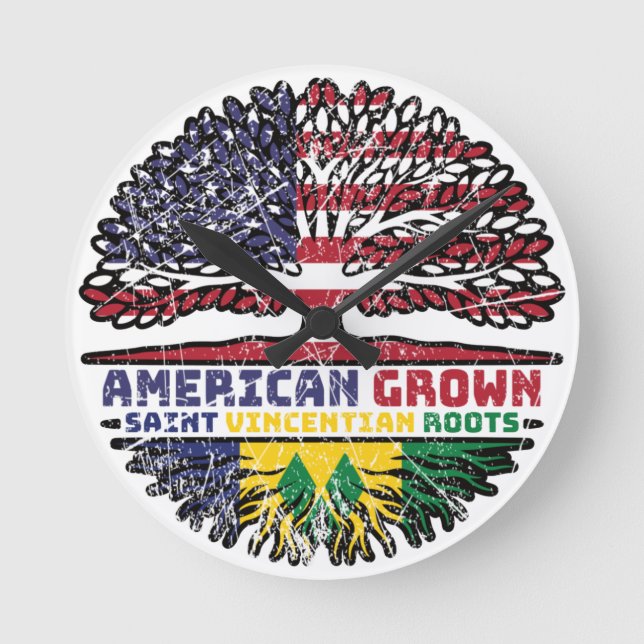 Relógio Redondo Saint Vincent Grenadines Saint Vincentian USA (Frente)