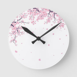 Relógio Redondo Sakura Flor de Cerejeira Arte Japonesa Tote