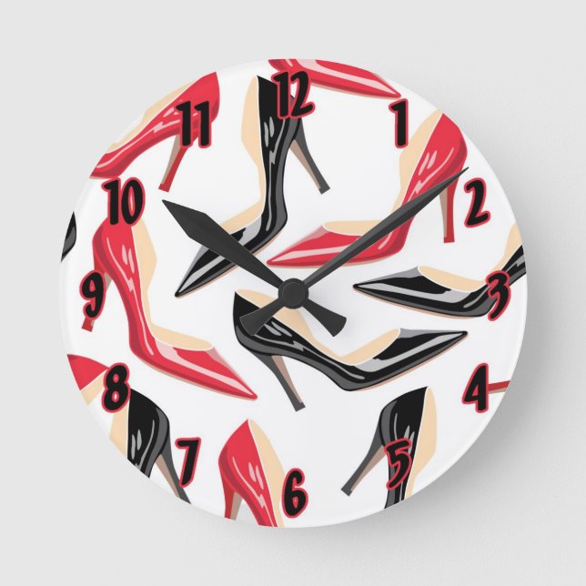 Relógio Redondo Saltos altos Stilletto Stileto dos sapatos (Frente)