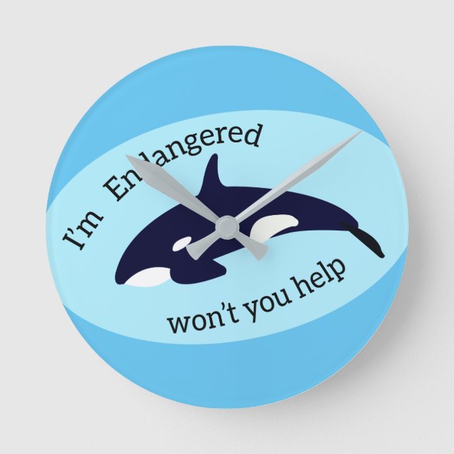 Relógio Redondo Salve as Baleias (Frente)