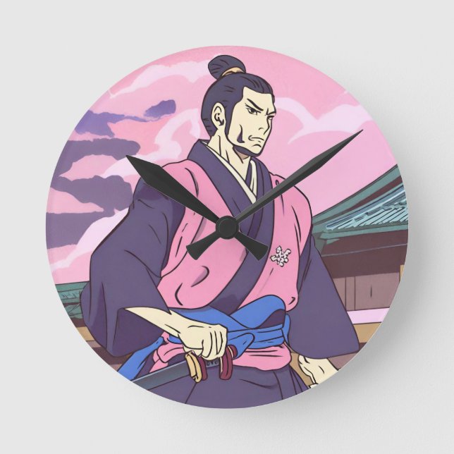 Relógio Redondo samurai (Frente)