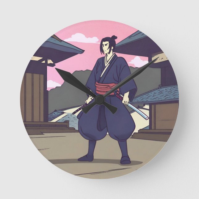 Relógio Redondo samurai (Frente)