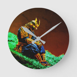 Relógio Redondo Samurai Warrior em Ouro Armor - Epic Japonês