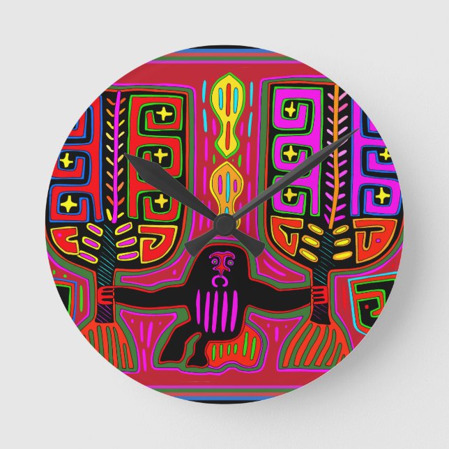 Relógio Redondo San Blas Kuna Man com ventiladores (Frente)