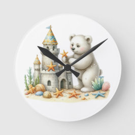 Relógio Redondo Sandcasts e ursos de pelúcia