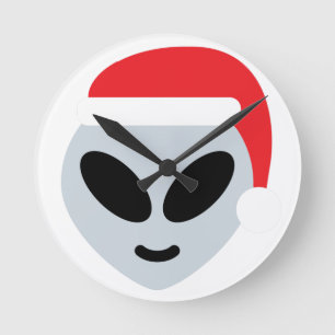 Relógio Redondo santa claus alienígena emoji