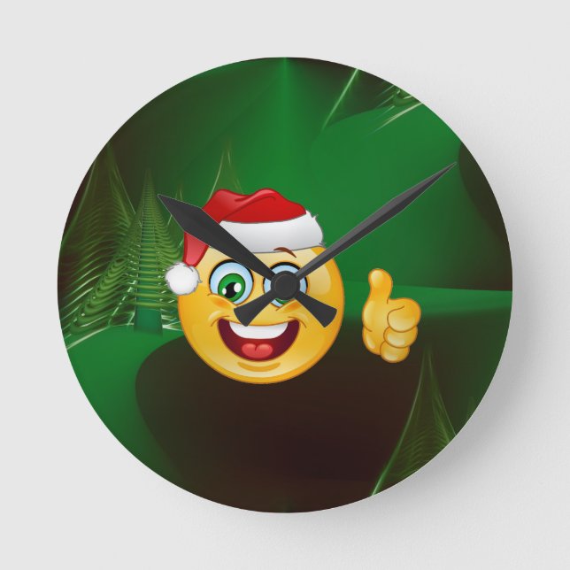 Relógio Redondo santa claus emojis (Frente)