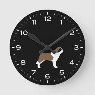 Relógio Redondo Santo Bernard Dog Breed Clock