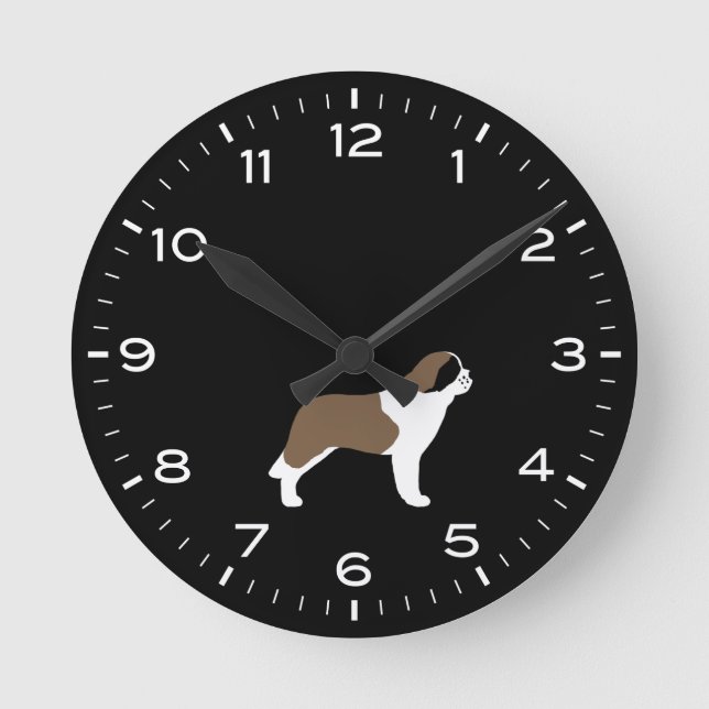 Relógio Redondo Santo Bernard Dog Breed Clock (Frente)