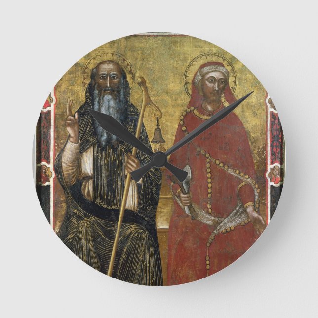 Relógio Redondo Santos Anthony Abbot e Elegius - Processo pintado (Frente)