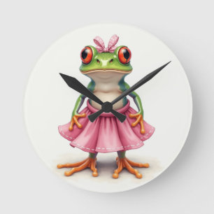 Relógio Redondo Sapo rosa