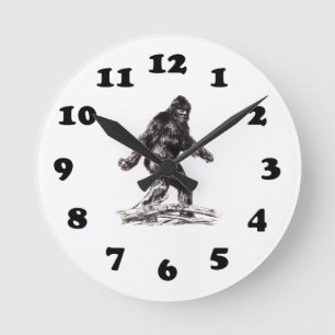 Relógio Redondo Sasquatch Bigfoot